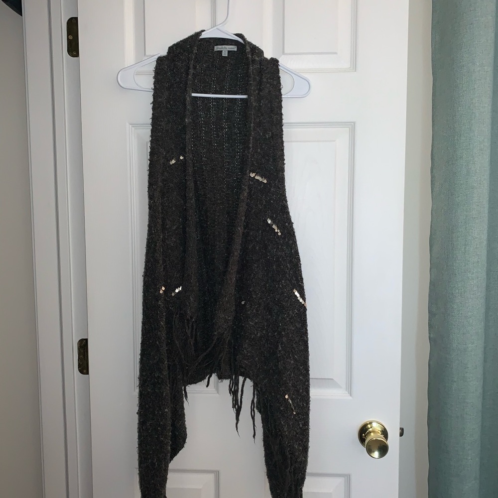 Charcoal knit duster